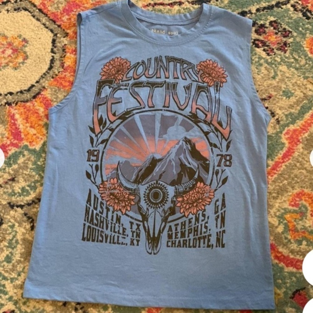 Country music festival sleeveless tshirt nwt